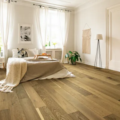 hardwood  flooring in bedroom
